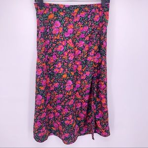 Shein Floral Midi Skirt Size M/6